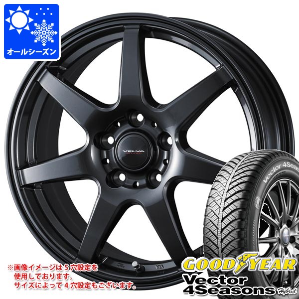 【タイヤ交換対象】オールシーズン 185/60R15 84H グッドイヤー ベクター 4シーズンズ ハイブリッド ヴェルヴァ ワンダー 6.0-15 タイヤホイール4本セット