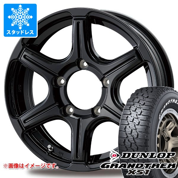 【タイヤ交換対象】スズキ ジムニー用 スタッドレス ダンロップ グラントレック XS1 185/85R16 105/103L LT ホワイトレター クロスフィールド ベータ タイヤホイール4本セット