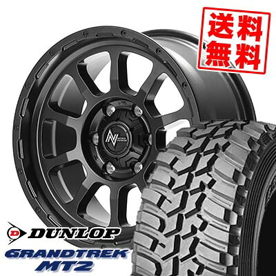 265/70R16 112Q ダンロップ GRANDTREK MT2 NITRO POWER M10 PERSHING BARREL BLACK EDITION サマータイヤホイール4本セット for 200系ハイエース【取付対象】