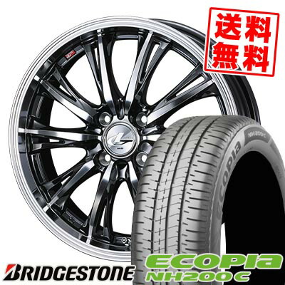 155/65R14 75H BRIDGESTONE ブリヂストン ECOPIA NH200C WEDS LEONIS RT ウェッズ レオニス RT サマータイヤホイール4本セット 【取付対象】