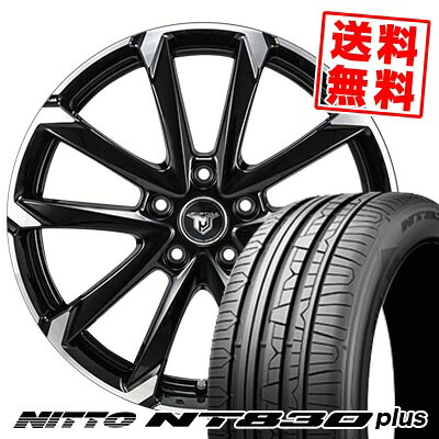 225/55R17 101W NITTO ニットー NT830 plus JP STYLE MJ-V ジェイピースタイル MJ-V サマータイヤホイール4本セット 【取付対象】