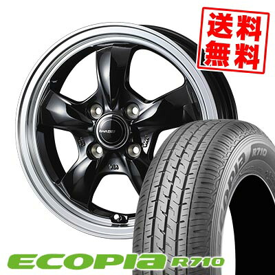 145/80R12 80/78N BRIDGESTONE ブリヂストン ECOPIA R710 Gyraft 5S グラフト 5S サマータイヤホイール4本セット 【取付対象】