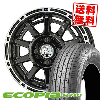 165/80R14 97/95N BRIDGESTONE ブリヂストン ECOPIA R710 H4 MOTOR X1 H4モーター X1 サマータイヤホイール4本セット 【取付対象】|タイヤプライス館