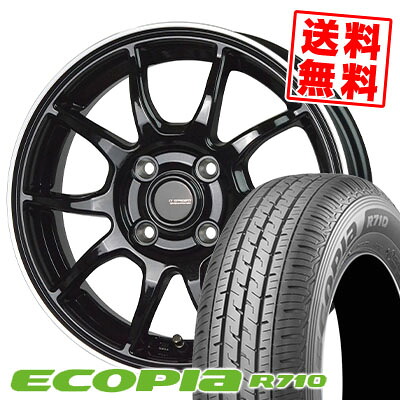 155/80R12 88/87N BRIDGESTONE ブリヂストン ECOPIA R710 エコピア R710 G-SPEED P-06 Gスピード P-06 サマータイヤホイール4本セット