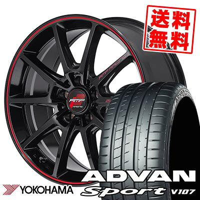 255/35R18 94Y YOKOHAMA ヨコハマ ADVAN Sport V107 RMP RACING R25 Plus RMPレーシング R25プラス サマータイヤホイール4本セット 【取付対象】|タイヤプライス館