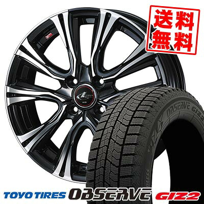185/60R15 84Q トーヨータイヤ OBSERVE GIZ2 WEDS LEONIS VR スタッドレスタイヤホイール4本セット 【取付対象】