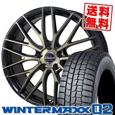 225/45R18 DUNLOP ダンロップ WINTER MAXX 02 WM02 ウインターマックス 02 Warwic Empress Mesh ワーウィック エンプレスメッシュ スタッドレスタイヤホイール4本セット【取付対象】｜タイヤプライス館