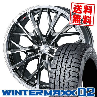 225/45R18 91Q ダンロップ WINTER MAXX 02 WM02 LEONIS MV スタッドレスタイヤホイール4本セット 【取付対象】|タイヤプライス館