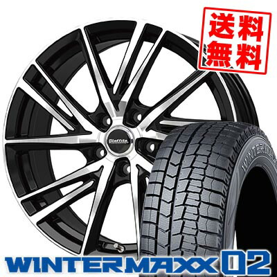 225/45R18 91Q ダンロップ WINTER MAXX 02 WM02 Laffite LW-06-2 スタッドレスタイヤホイール4本セット 【取付対象】