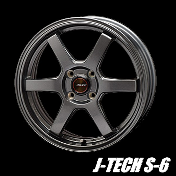 軽自動車【アルミ単品4本価格】J-TECH S-6/ジェイテックS-6 14X4.5J 4穴 PCD:100GM 表示は4本価格です|タイヤマート24! 店