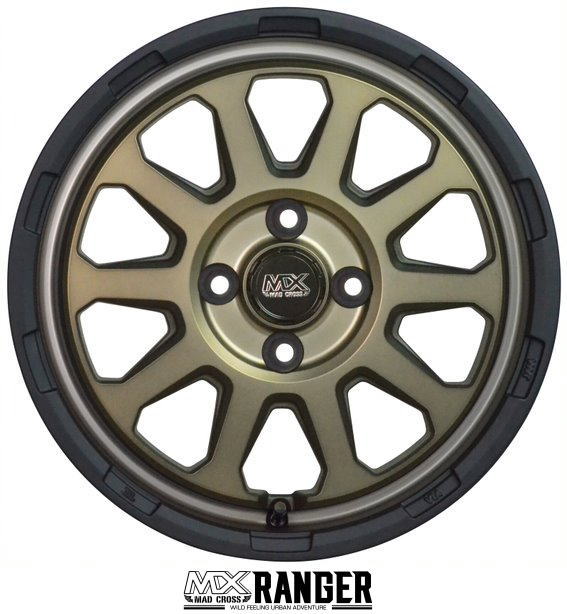 【アルミホイール単品4本価格】【15インチ】【MAD CROSS RANGER】【マッドクロス レンジャーMT1BR】【15X4.5J 4穴 PCD:100】【軽自動車用】ハスラー、EKクロス、キャスト、デリカミニなど表示は4本価格です|タイヤマート24! 店