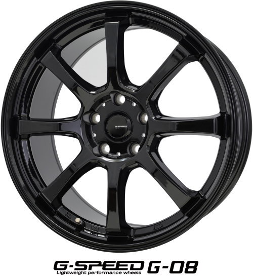 【アルミホイール単品4本価格】【18インチ】【HOT STUFF G.speed G-08】【18X7.0J　5穴　PCD：100】【50系プリウス、カローラツーリング、XV 】【塩害対策1000時間クリア】表示は4本価格です｜タイヤマート２４！　店