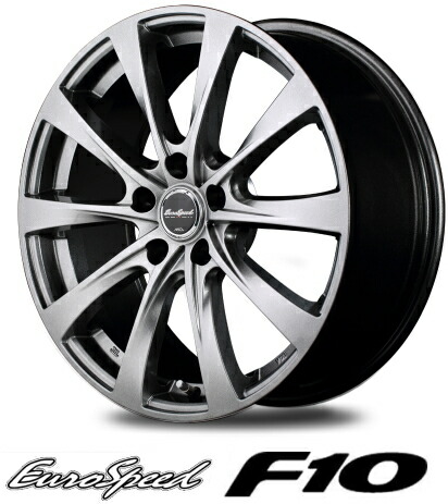 【アルミホイール単品4本価格】【15インチ】【EUROSPEED F10】【ユーロスピードF10】【15X6.0 5穴 PCD:100】プリウス、シエンタ、カローラなど各種タイヤもセットできます表示は4本価格です|タイヤマート24! 店