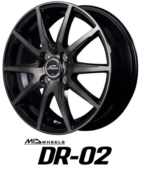 【アルミホイール単品4本セット】【12インチ】【MID　WHEELS　DR-02】【12X3.50Ｂ　4穴　PCD：100】【軽トラック/軽バン専用】｜タイヤマート２４！　店