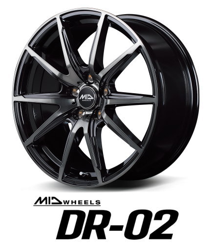 【アルミホイール単品4本セット】【17インチ】【MID　WHEELS　DR-02】【17X7.0J　5穴　PCD：100】【ライズハイブリッド/ 30.50プリウス】｜タイヤマート２４！　店