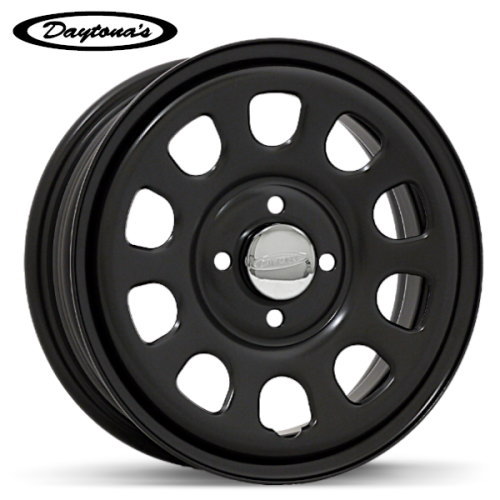 【ホイール単品4本セット】【14インチ】 【DAYTONA　STEEL】 【デイトナスチール】 【マットブラック】 【14X5.0　4穴　PCD：100】 【軽自動車全般】