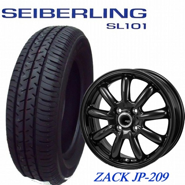 155/70R13 エブリーワゴン/バモスなど SEIBERLING SL101/セイバーリング SL101 13x4.00B ZACK JP-209/ザック JP-209|タイヤマート24! 店