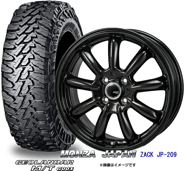 【軽トラック＆軽バン用】【145/80R12 】【YOKOHAMA GEOLANDAR M/T G003】【12X4.00B　4穴　PCD：100】【ZACK JP-209】【ザック　JP-209】｜タイヤマート２４！　店