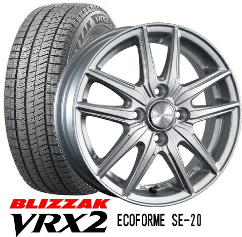 【185/60R15】【15インチ】【BRIDGESTONE BLIZZAK VRX2】【ブリザックVRX2】【BRIDGESTNE ECO FORME SE-20】【ブリヂストン エコフォルム SE-20】【15X6.0 4穴 PCD:100】【ヤリス専用】【トヨタ平座ナット専用設計】|タイヤマート24! 店