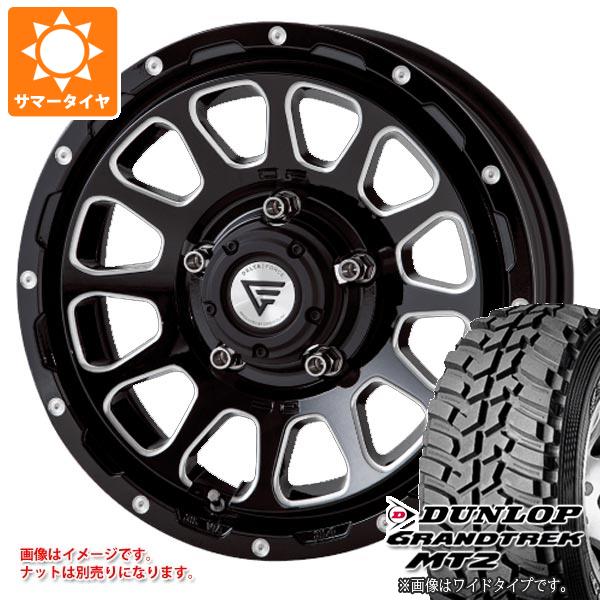 【タイヤ交換対象】ジムニー用 サマータイヤ ダンロップ グラントレック MT2 195R16C 104Q ブラックレター NARROW デルタフォース オーバル 5.5-16 タイヤホイール4本セット