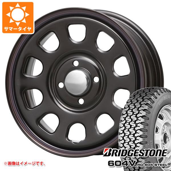 【タイヤ交換対象】キャリイ DA16T用 サマータイヤ ブリヂストン 604V RD-604 スチール 165R14 6PR (165/80R14 91/90N相当) MLJ デイトナ SS 5.0-14 タイヤホイール4本セット