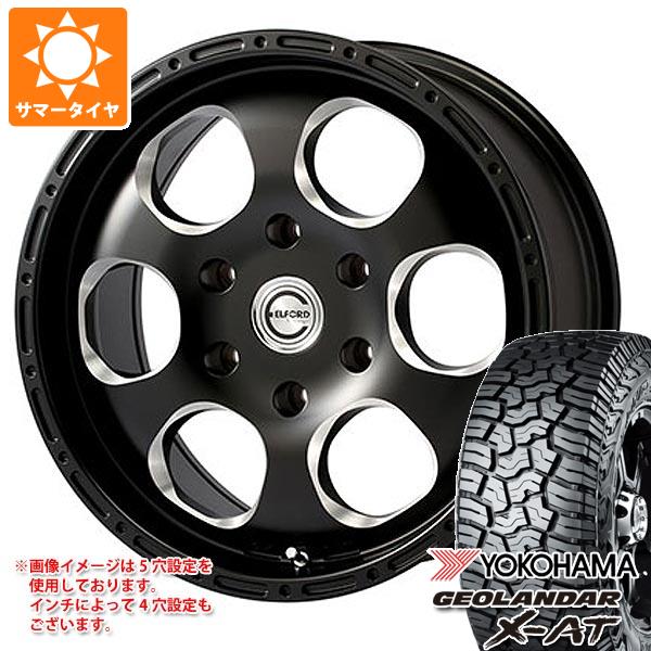 【タイヤ交換対象】5本セット FJクルーザー 10系用 サマータイヤ ヨコハマ ジオランダー X-AT G016 265/70R17 115T ブラックレター ブラッドストック ワンピース 8.0-17 タイヤホイール5本セット