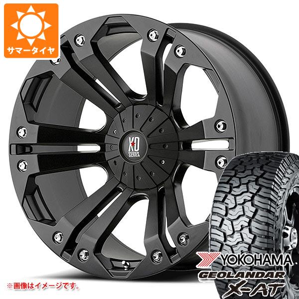 【タイヤ交換対象】ランドクルーザー プラド 150系用 サマータイヤ ヨコハマ ジオランダー X-AT G016 265/65R18 114T ブラックレター KMC XD778 モンスター 9.0-18 タイヤホイール4本セット