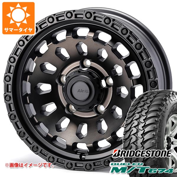 【タイヤ交換対象】スズキ ジムニーノマド JC74W用 サマータイヤ ブリヂストン デューラー M/T674 LT225/75R16 110/107Q アウトラインホワイトレター エアージー ヴァルカン 6.0-16 タイヤホイール4本セット