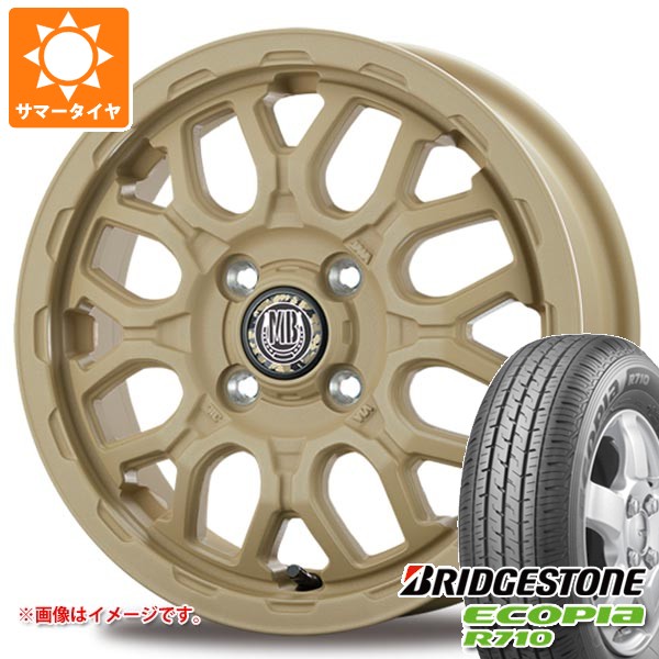 【タイヤ交換対象】サマータイヤ 145/80R12 80/78N ブリヂストン エコピア R710 (145R12 6PR相当) インターミラノ マッドバーン XR-800M ME 4.0-12 タイヤホイール4本セット|タイヤマックス