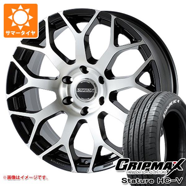 【タイヤ交換対象】ハイエース 200系用 サマータイヤ グリップマックス スタチャー HC-V 225/50R18C 107/105H ホワイトレター エセックス EM 8.0-18 タイヤホイール4本セット|タイヤマックス