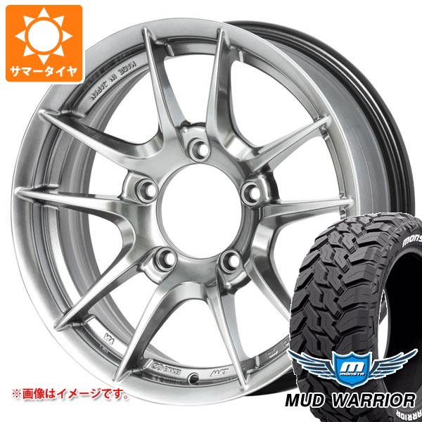 【タイヤ交換対象】スズキ ジムニー JB64W用 サマータイヤ モンスタ マッドウォーリアー LT215/70R16 107/105Q ホワイトレター アピオ ワイルドボア Z 5.5-16 タイヤホイール4本セット