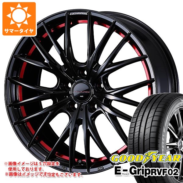 【タイヤ交換対象】サマータイヤ 215/45R18 93W XL グッドイヤー エフィシエントグリップ RVF02 ノヴァリス ローグ QR 7.5-18 タイヤホイール4本セット