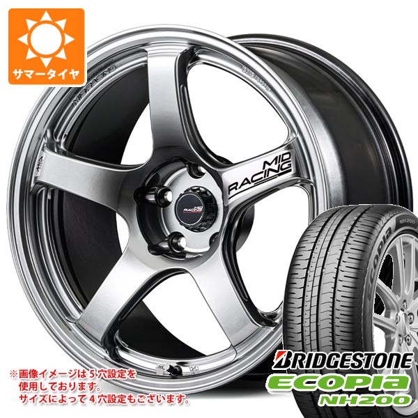 【タイヤ交換対象】サマータイヤ 225/45R18 95W XL ブリヂストン エコピア NH200 MID レーシング R50 エボ 8.5-18 タイヤホイール4本セット｜タイヤマックス
