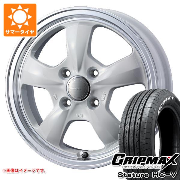 【タイヤ交換対象】キャリイ DA16T用 サマータイヤ グリップマックス スタチャー HC-V 145/80R12 80/78Q ホワイトレター グラフト 5S 4.0-12 タイヤホイール4本セット｜タイヤマックス