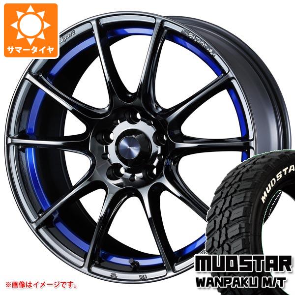 【タイヤ交換対象】サマータイヤ 225/60R18 100T マッドスター ワンパク M/T ホワイトレター ウェッズスポーツ SA-25R 8.0-18 タイヤホイール4本セット