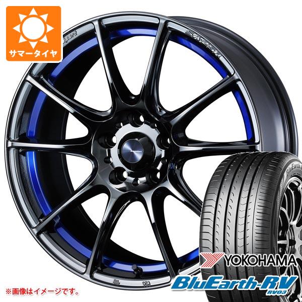 【タイヤ交換対象】2026年製 サマータイヤ 225/55R18 98V ヨコハマ ブルーアースRV RV03 ウェッズスポーツ SA-25R ブルーライトクロームツー 7.0-18 タイヤホイール4本セット|タイヤマックス