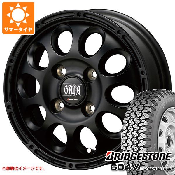 【タイヤ交換対象】キャリイ DA16T用 サマータイヤ ブリヂストン 604V RD-604 スチール 155R12 6PR (155/80R12 83/81N相当) ガイア クロス 3.5-12 タイヤホイール4本セット