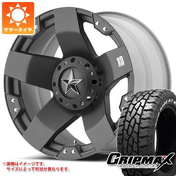 【タイヤ交換対象】ジープ ラングラー JK/JL系用 サマータイヤ グリップマックス マッドレイジ R/T MAX LT275/70R17 121/118Q ホワイトレター KMC XD775 ロックスター タイヤホイール4本セット
