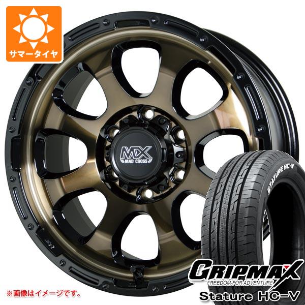 【タイヤ交換対象】ハイエース 200系用 サマータイヤ グリップマックス スタチャー HC-V 195/80R15LT 107/105Q ホワイトレター マッドクロスグレイス 6.0-15 タイヤホイール4本セット｜タイヤマックス