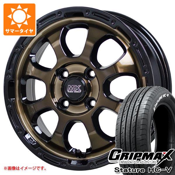 【タイヤ交換対象】エブリイバン DA17V用 サマータイヤ グリップマックス スタチャー HC-V 145/80R12 80/78Q ホワイトレター マッドクロスグレイス 4.0-12 タイヤホイール4本セット｜タイヤマックス