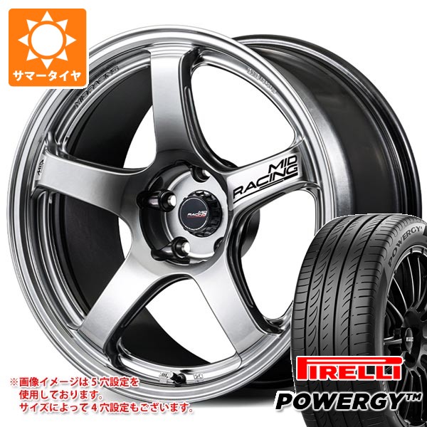 【タイヤ交換対象】ホンダ シビック タイプR FK8用 サマータイヤ ピレリ パワジー 245/40R18 97Y XL MID レーシング R50 エボ 9.5-18 タイヤホイール4本セット
