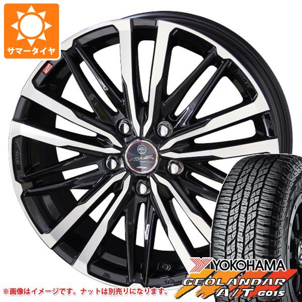 【タイヤ交換対象】サマータイヤ 165/55R15 75H ヨコハマ ジオランダー A/T G015 ブラックレター スマック クレスト 4.5-15 タイヤホイール4本セット