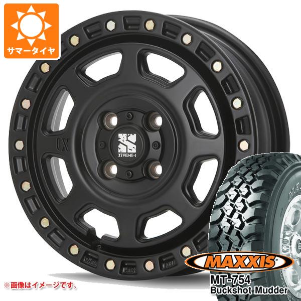 【タイヤ交換対象】ハスラー用 サマータイヤ マキシス MT-754 バックショットマッダー 195R14C 106/104R 8PR アウトラインホワイトレター MLJ エクストリームJ XJ07 4.5-14 タイヤホイール4本セット