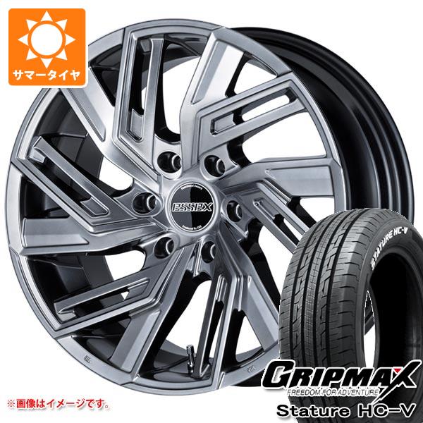【タイヤ交換対象】ハイエース 200系用 サマータイヤ グリップマックス スタチャー HC-V 225/50R18C 107/105H ホワイトレター エセックス EW 7.5-18 タイヤホイール4本セット