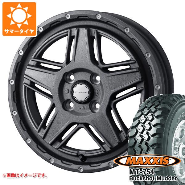 【タイヤ交換対象】ハスラー用 2026年製 サマータイヤ マキシス MT-754 バックショットマッダー 195R14C 106/104R 8PR アウトラインホワイトレター マッドヴァンス07 4.5-14 タイヤホイール4本セット｜タイヤマックス