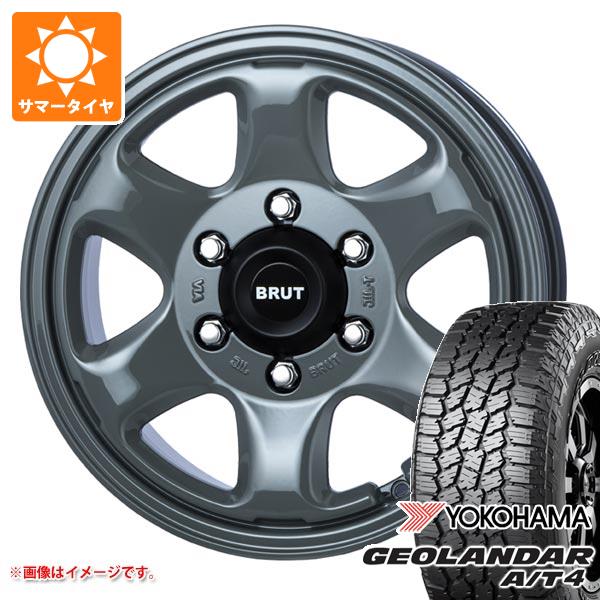 【タイヤ交換対象】トヨタ ランドクルーザー300用 サマータイヤ ヨコハマ ジオランダー A/T4 G018 265/70R17 115T アウトラインホワイトレター ブルート BR-44 7.5-17 タイヤホイール4本セット