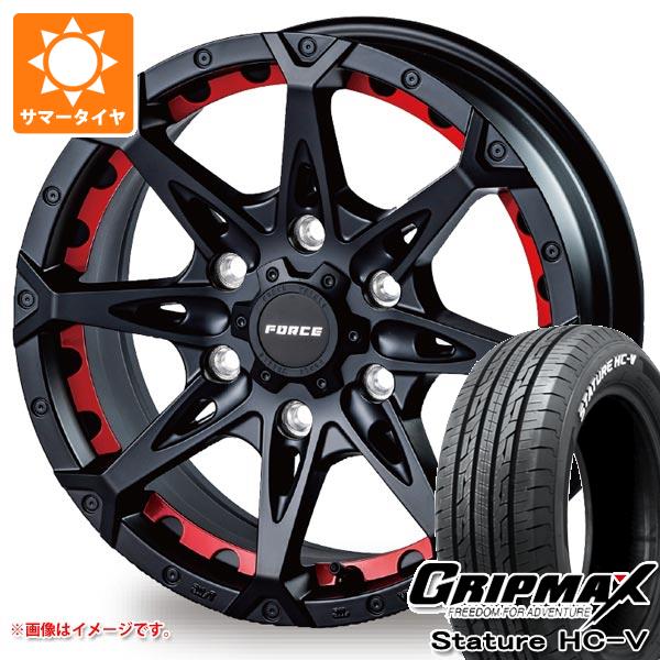 【タイヤ交換対象】ハイエース 200系用 サマータイヤ グリップマックス スタチャー HC-V 215/65R16C 109/107S ホワイトレター フォース デナリ 6.5-16 タイヤホイール4本セット