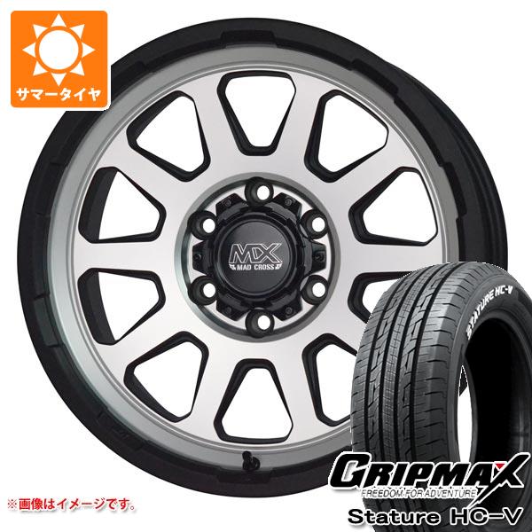 【タイヤ交換対象】ハイエース 200系用 サマータイヤ グリップマックス スタチャー HC-V 195/80R15LT 107/105Q ホワイトレター マッドクロスレンジャー 6.0-15 タイヤホイール4本セット
