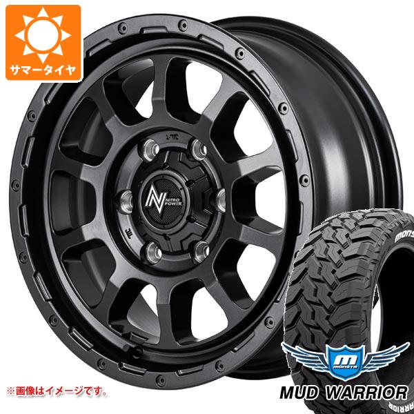 【タイヤ交換対象】トヨタ ハイエース 200系用 サマータイヤ モンスタ マッドウォーリアー LT215/70R16 107/105Q ホワイトレター ナイトロパワー M10 パーシング バレルブラックエディション 6.5-16 タイヤホイール4本セット