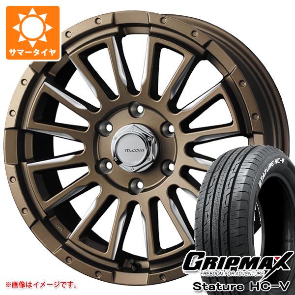 【タイヤ交換対象】ハイエース 200系用 サマータイヤ グリップマックス スタチャー HC-V 215/65R16C 109/107S ホワイトレター マッコイズ RV5 6.5-16 タイヤホイール4本セット|タイヤマックス